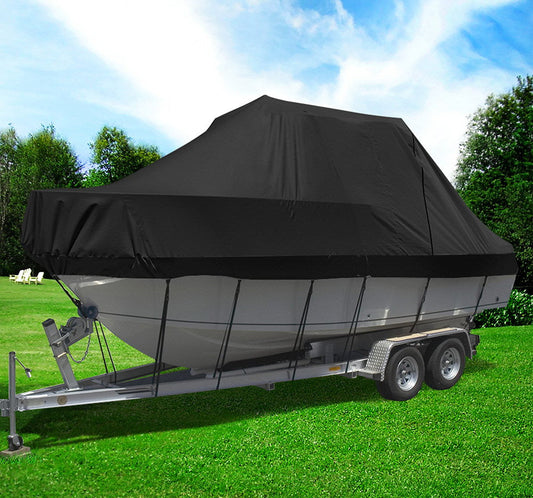 Seamanship Boat Cover 19-21ft Trailerable Jumbo Marine Grade Heavy Duty Black