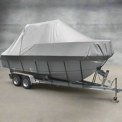 Seamanship Boat Cover 23-25ft Trailerable Jumbo Marine 600D Heavy Duty Grey