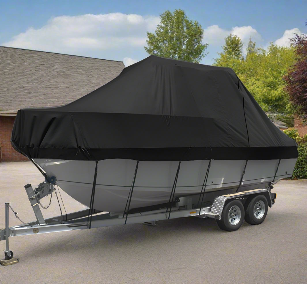 Seamanship Boat Cover 25-27ft Trailerable Jumbo Marine 600D Heavy Duty Black