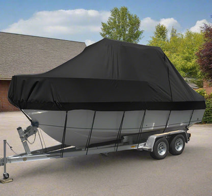 Seamanship Boat Cover 25-27ft Trailerable Jumbo Marine 600D Heavy Duty Black