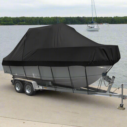 Seamanship Boat Cover 25-27ft Trailerable Jumbo Marine 600D Heavy Duty Black