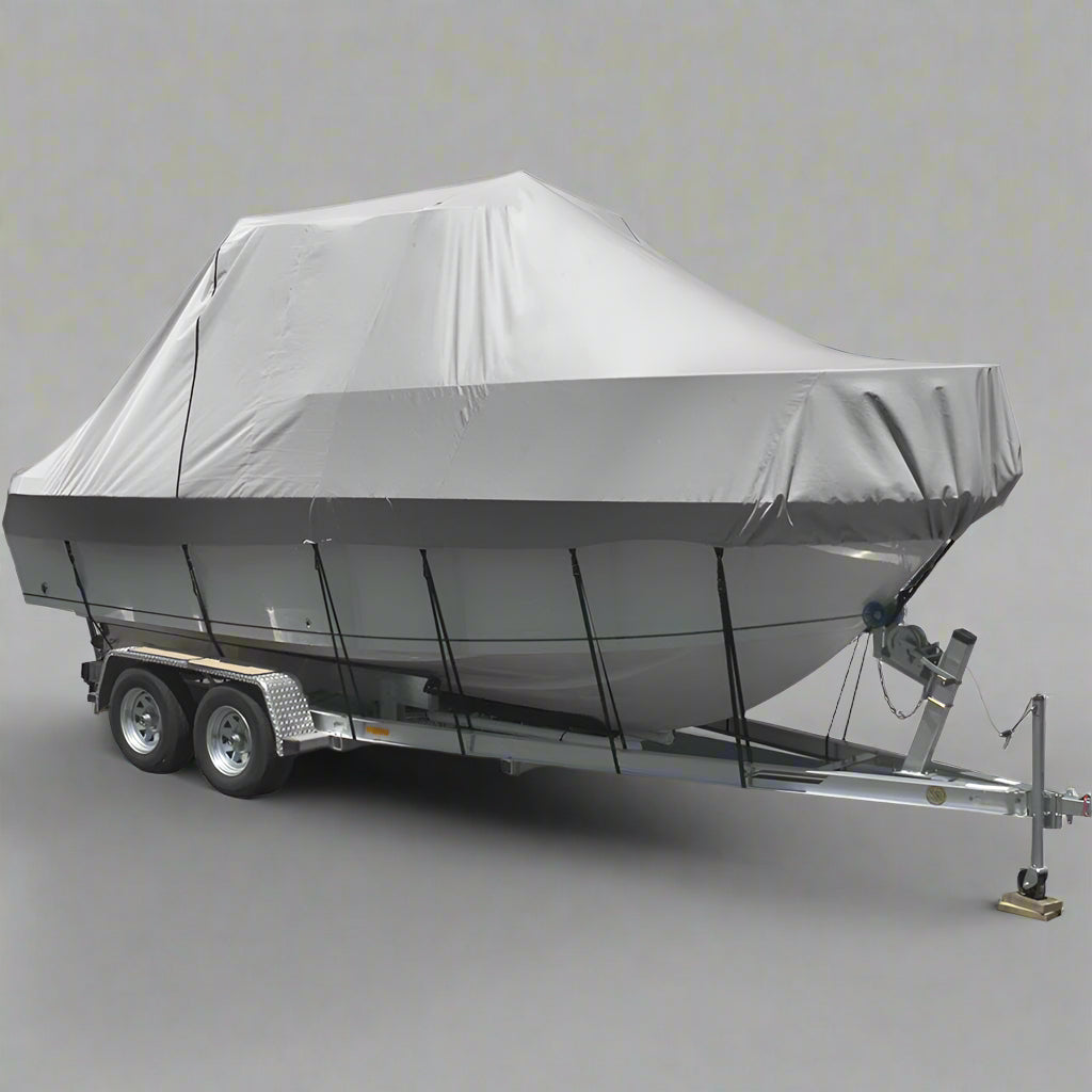 Seamanship Boat Cover 25-27ft Trailerable Jumbo Marine 600D Heavy Duty Grey
