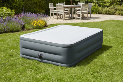 INTEX Queen Dura-Beam Comfort Plush Air Mattress w/ Built-In USB Electric Pump 64418