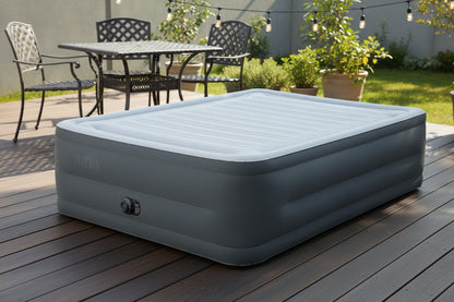 INTEX Queen Dura-Beam Comfort Plush Air Mattress w/ Built-In USB Electric Pump 64418
