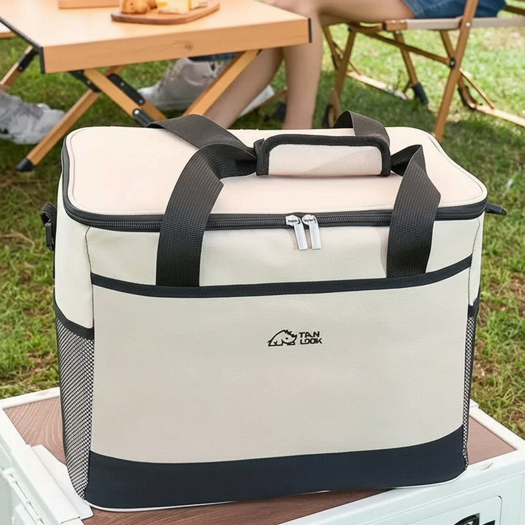 Blue Portable Insulated Cooler Bag for Camping & Picnics - Durable Outdoor Storage Tote