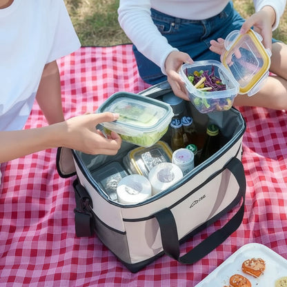 Blue Portable Insulated Cooler Bag for Camping & Picnics - Durable Outdoor Storage Tote