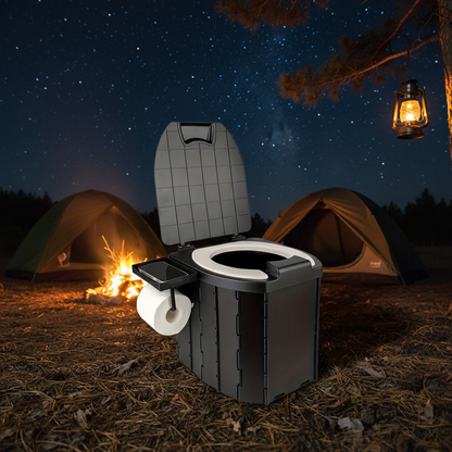 Portable folding toilets with PU seat cushions and portable toilets with covers, suitable for RVS, cars, camping and hiking