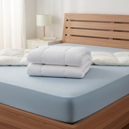 Royal Comfort Fitted Foam Cover Underlay Goose Mattress Topper 1000GSM - Queen - White