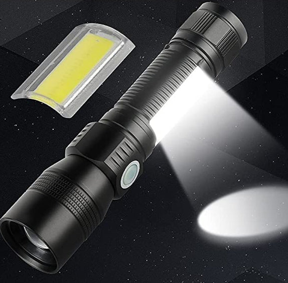 7 Modes Waterproof Rechargeable UV Light Flashlight Torch for Camping