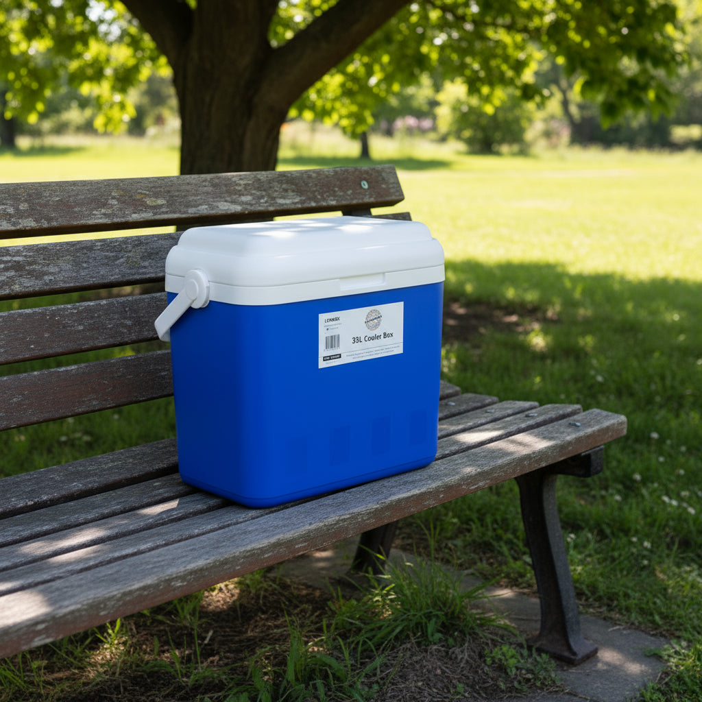 33L Portable Cooler Box Ice Chest for Picnic, Camping, Fishing, Caravan