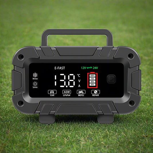 12V 20A/24V 10A Smart Car Battery Charger for Lead Acid LiFePo4 AGM Moto Battery