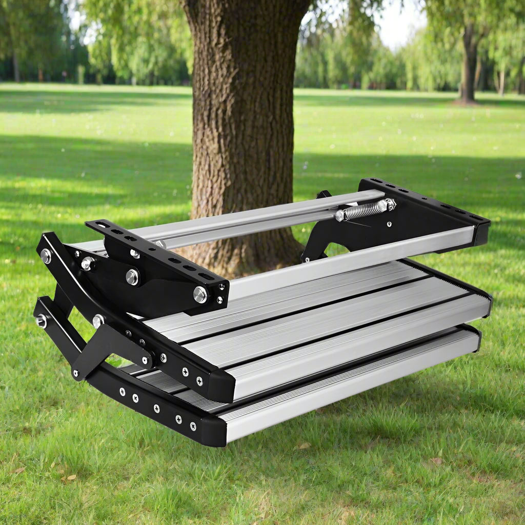 Aluminium Double Caravan Step Pull Out Folding Steps For Road RV Camper Trailer