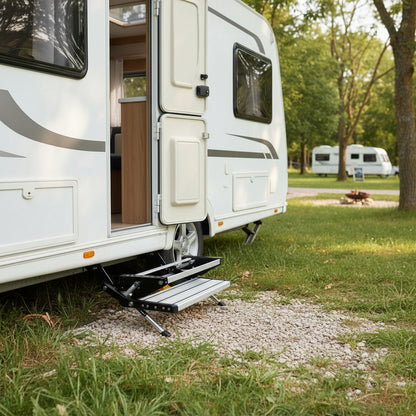 Caravan Step Aluminium 200KG Pull Out Step Folding Camper Trailer Motorhome Step