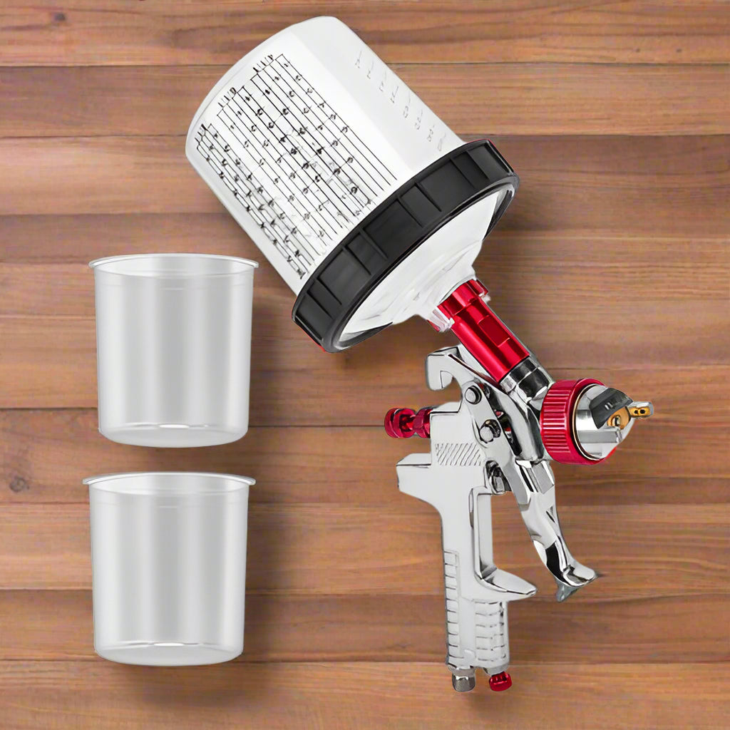 Air HVLP Spray Gun Paint Gun 600CC Gravity Feed Cup 1.4mm 1.7mm 2mm Tip AU Stock