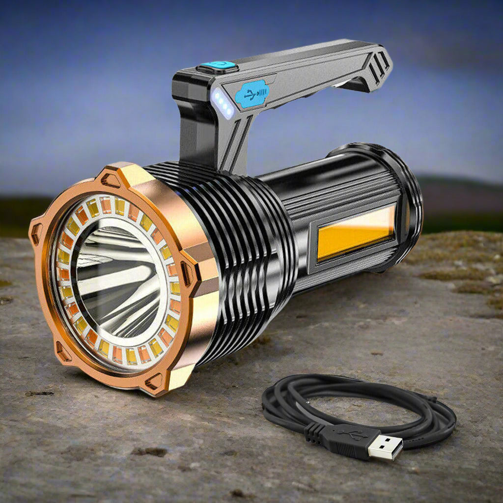 Most Powerful 1200lm LED Flashlight Super Bright Torch Lamp USB Rechargeable
