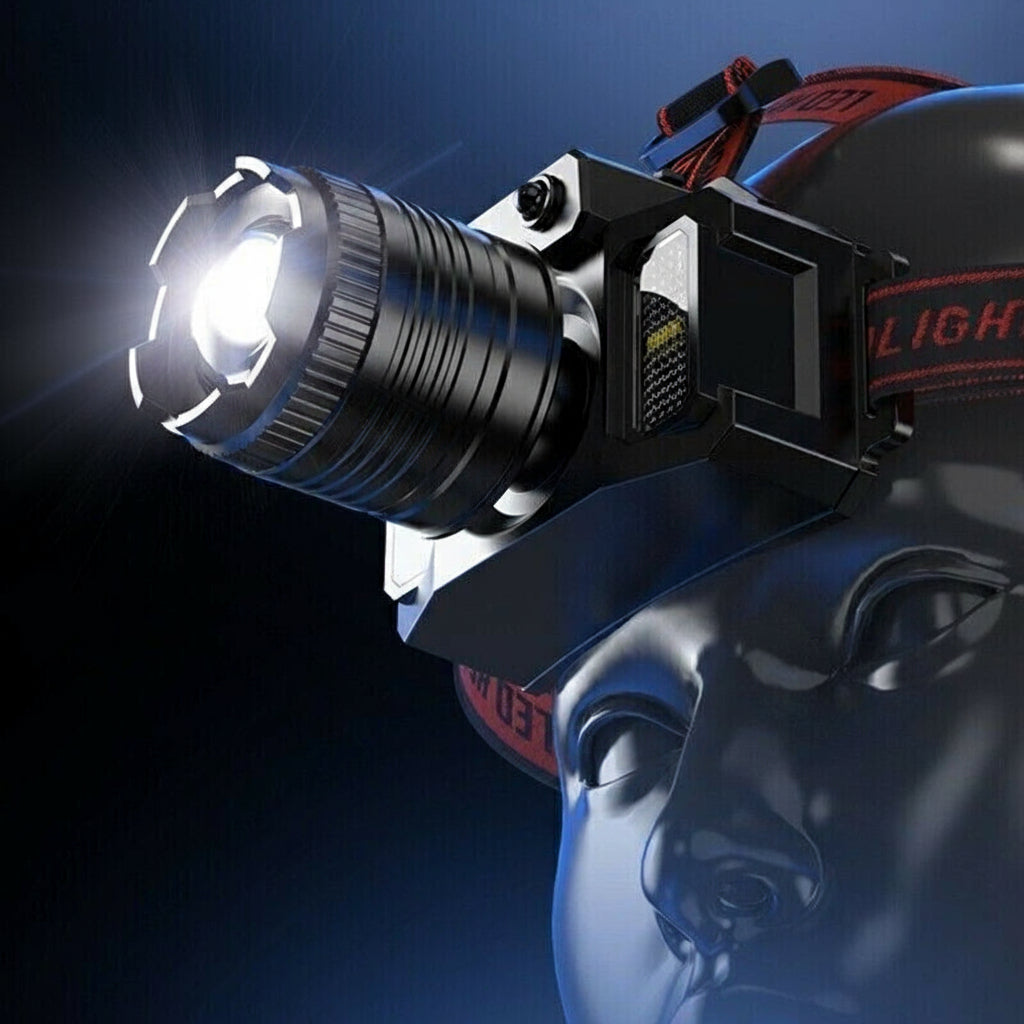 900000LM LED Headlamp Rechargeable Headlight Zoomable Head Torch Lamp Flashlight