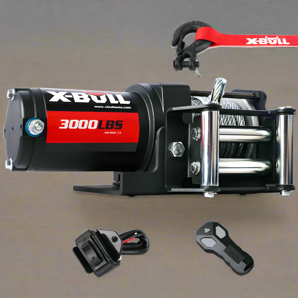 X-BULL Electric Winch 3000lbs/1360kg Wireless 12V Steel Cable ATV 4WD BOAT 4X4
