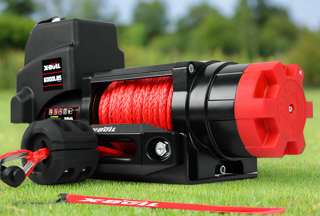 X-BULL Electric Winch 12V 6000LBS Synthetic Rope Wireless remote ATV UTV Boat Trailer 4WD