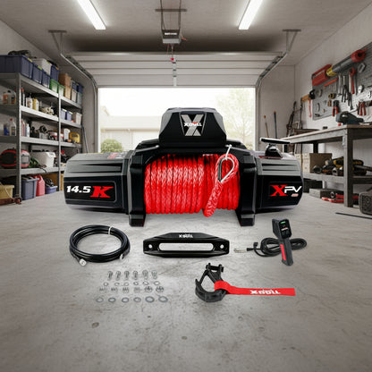 X-BULL Electric Winch 12V Synthetic Rope Wireless 14500LB Remote 4X4 4WD Boat