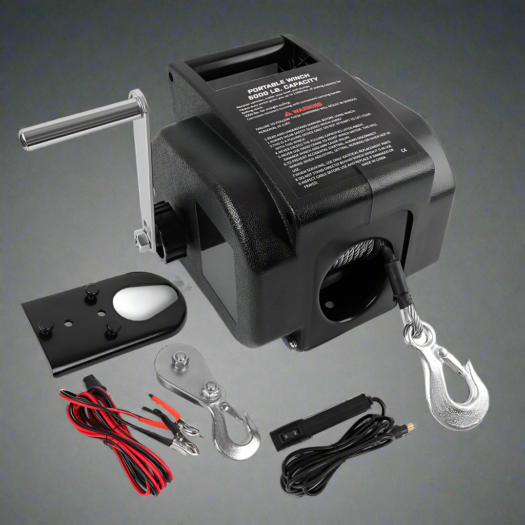 X-BULL 5000LBS Electric Boat Winch 12V Portable Detachable Marine Ship Trailer Winch