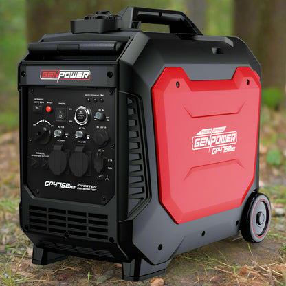 GENPOWER 4.7kW Peak 3.8kW Inverter Generator, Push Button & Remote Start, Portable w/ Wheels, Camping, Backup, Mobile A/C