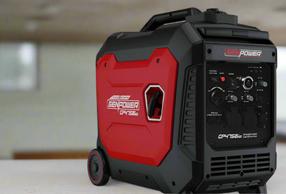 GENPOWER 4.7kW Peak 3.8kW Inverter Generator, Push Button & Remote Start, Portable w/ Wheels, Camping, Backup, Mobile A/C