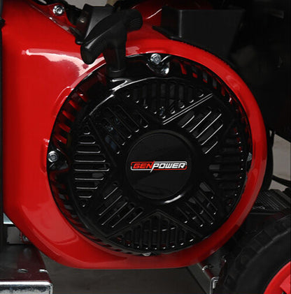 GENPOWER 6kW Peak 5kW Open Frame Inverter Generator, 3x15A, 15L Tank, Wheels, RCD, Portable, Backup