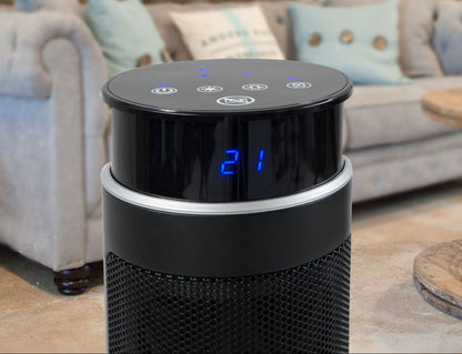 Pronti Electric Tower Heater 2000W Ceramic Portable Remote - Black