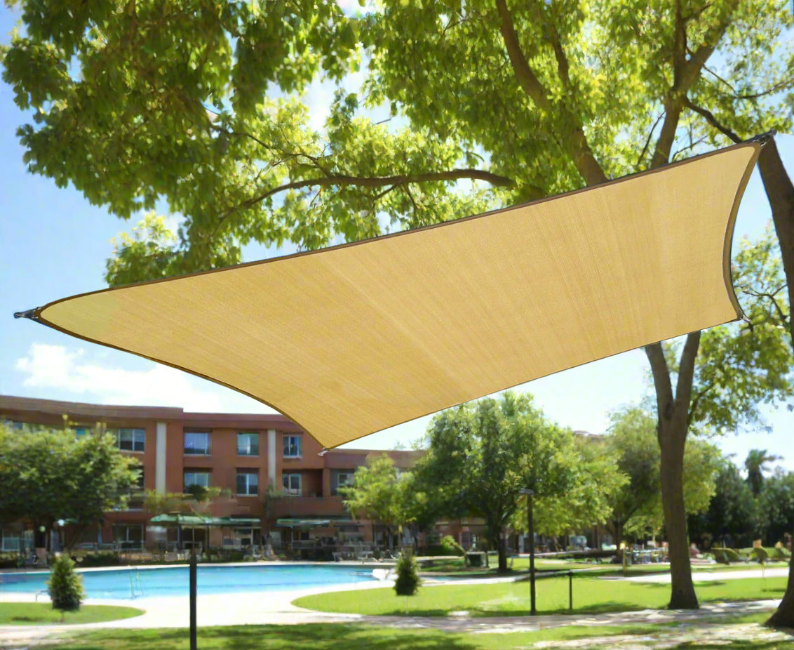 Wallaroo Rectangular Shade Sail: 8m x 6m - Sand