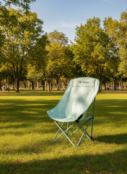 RAZOJESS Enlarged Moon Chair for Outdoor Camping Fishing Picnic Sky Blue