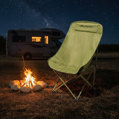 RAZOJESS Enlarged Moon Chair for Outdoor Camping Fishing Picnic Sky Blue