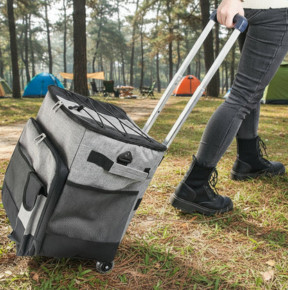 Cooler Picnic Bag Trolley Thermally Insulated - 36L - 60 cans - Grey - Drinks Food Cool Bag Rainproof