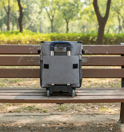 Cooler Picnic Bag Trolley Thermally Insulated - 36L - 60 cans - Grey - Drinks Food Cool Bag Rainproof