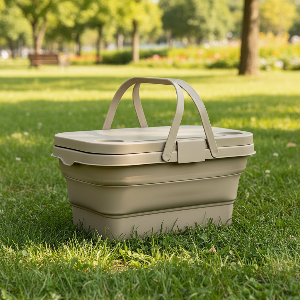 3 In 1 Folding Camping Storage Box Outdoor Food Fruit Container Picnic Table Basket