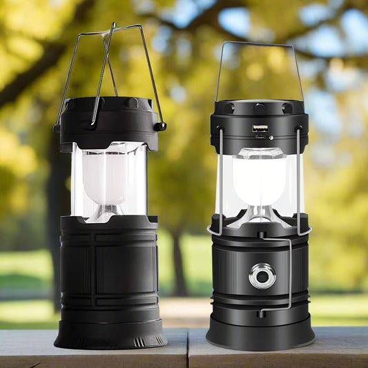 LED Camping Lamp Solar Powered Rechargeable USB Torch Waterproof Emergency Light Lantern