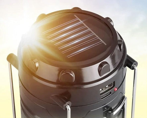 LED Camping Lamp Solar Powered Rechargeable USB Torch Waterproof Emergency Light Lantern