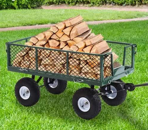 300kg Gardeon Mesh Garden Cart Steel Removable Sides Trolley Wagon ATV Trailer