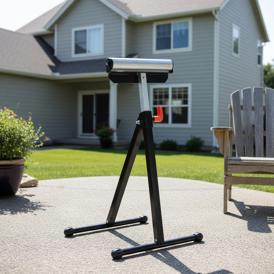 Foldable Roller Support Stand Adjustable Bench Holder 67-110cm Heavy Duty Steel