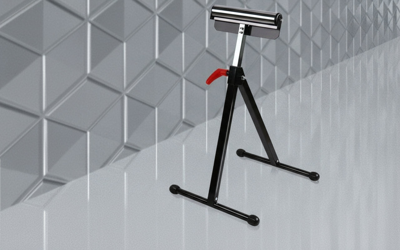 Foldable Roller Support Stand Adjustable Bench Holder 67-110cm Heavy Duty Steel