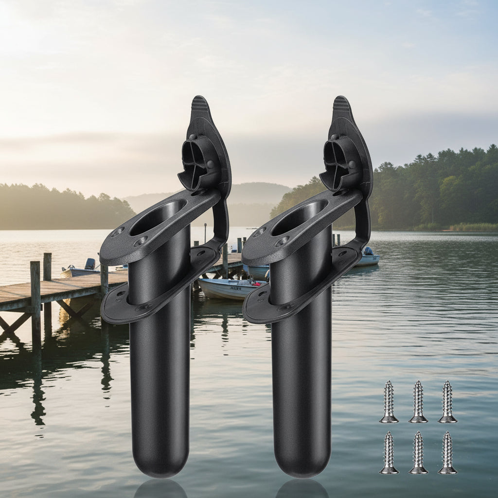 2Pcs With Cap Cover Fishing Boat Rod Holder For Kayak Pole Bracket Flush Mount