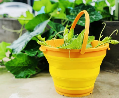 7 Litre Foldable Collapsible Silicone Bucket for Home/Hiking/Camping/Fishing - Green
