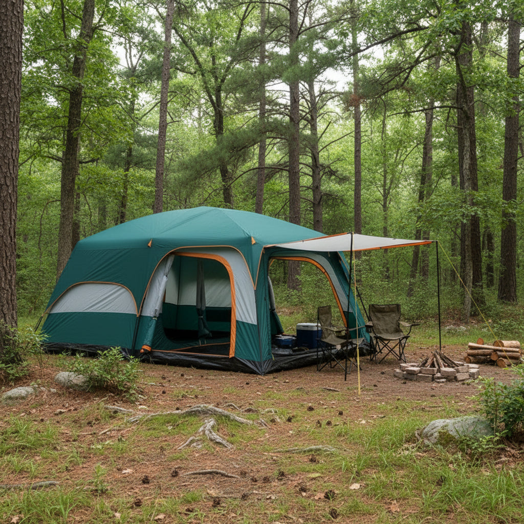 Tasman 3-5 Person Tent Camping Hiking Festival Pop Up Sleeping - Green