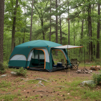 Tasman 3-5 Person Tent Camping Hiking Festival Pop Up Sleeping - Green