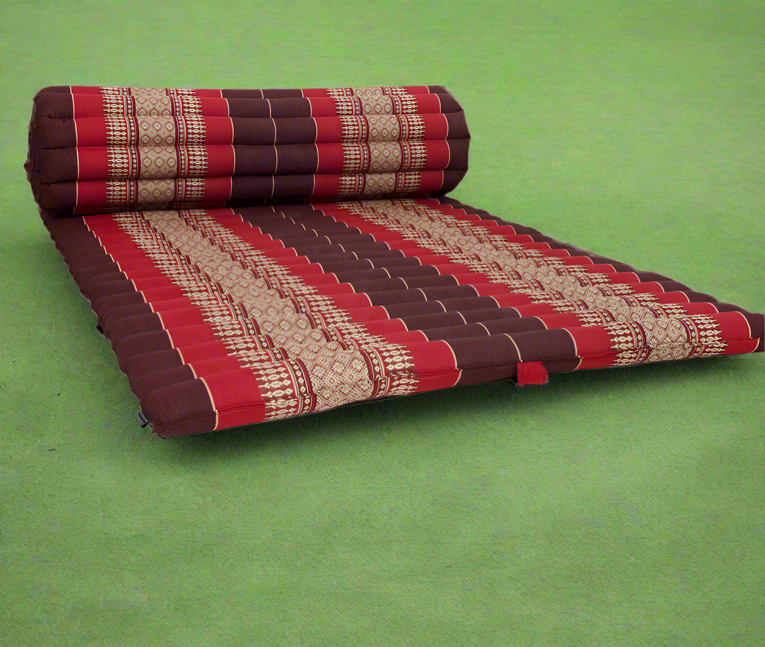 Thai Kapok Roll Up Mattress Foldout Mat Red