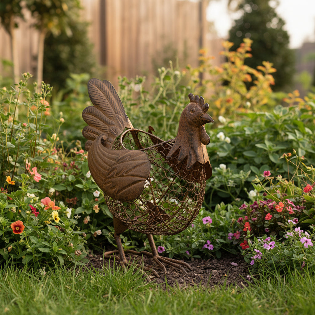 Decorative Chook Egg Basket / Storage 39cm