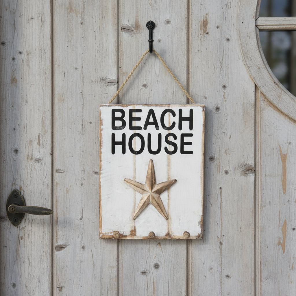 Handcrafted Beach House 3D Shell Wall Art 20x24cm