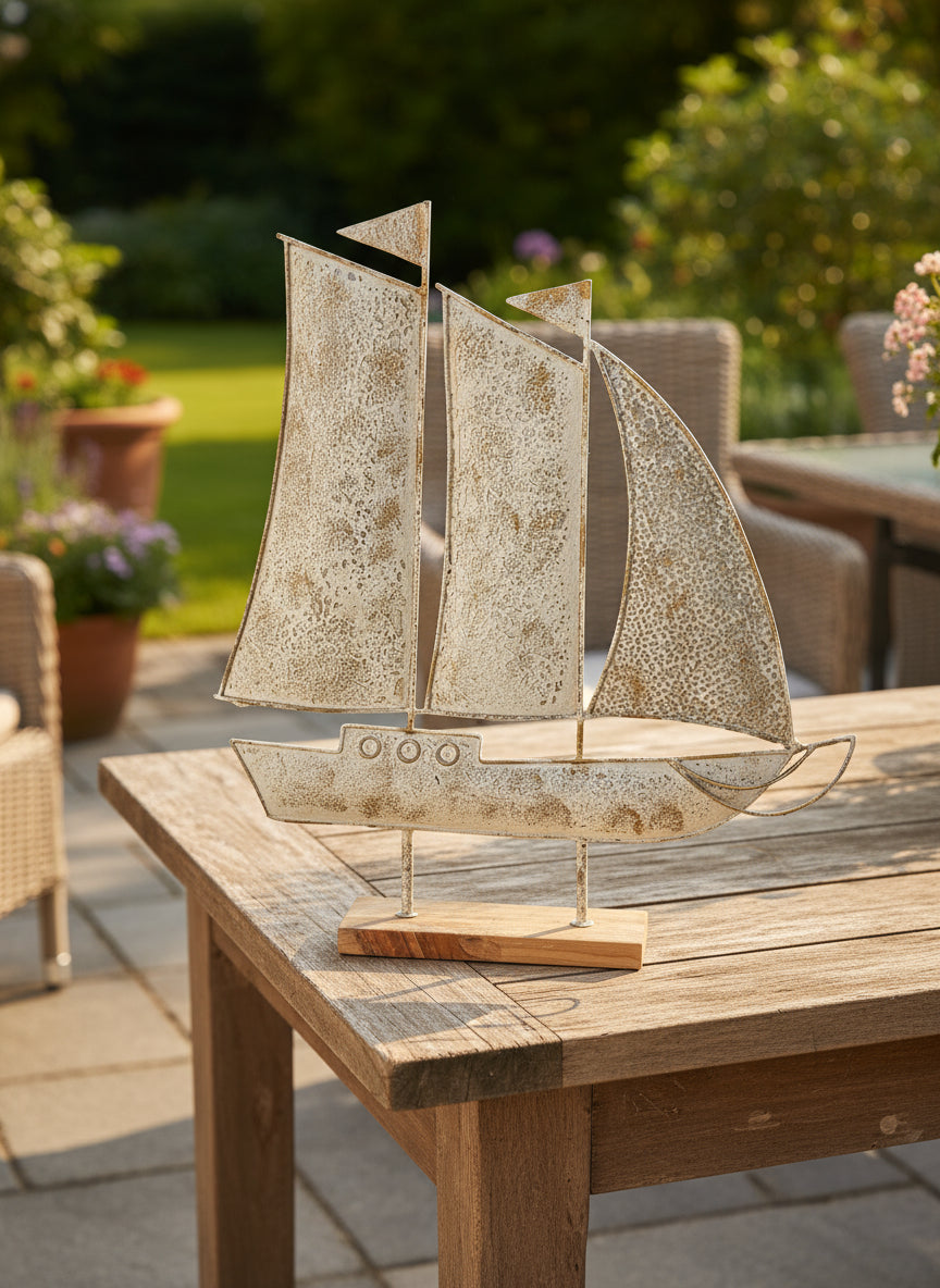 Distressed Finish Sail Boat Ornament 56cm
