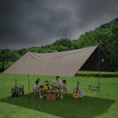Outdoor camping square sky curtain, black glue sky curtain, sun and rain protection 500*300cm