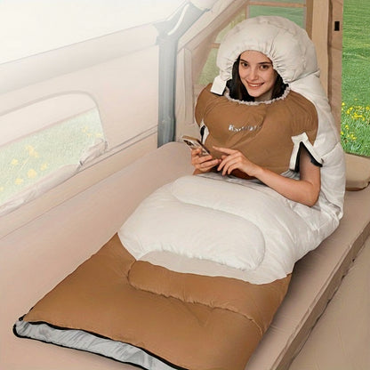 Extra Wide Mummy Sleeping Bag - 3 Season Warm & Cold Weather, Waterproof, Lightweight (with Compression Sack)