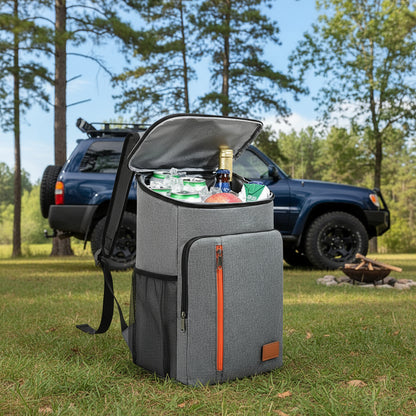 Insulated Cooler Backpack- Stylish Portable Fresh-keeping Picnic Outdoor Backpack and Travel Bag 18L (Black)